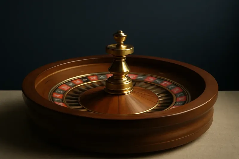 Close-up of live roulette wheel spinning in elegant casino lighting